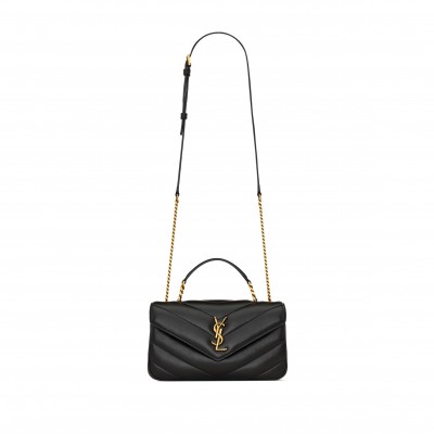 YSL LOULOU TOP-HANDLE IN MATELASSÉ LAMBSKIN 869461AAEAX1000 (25*13*6cm)